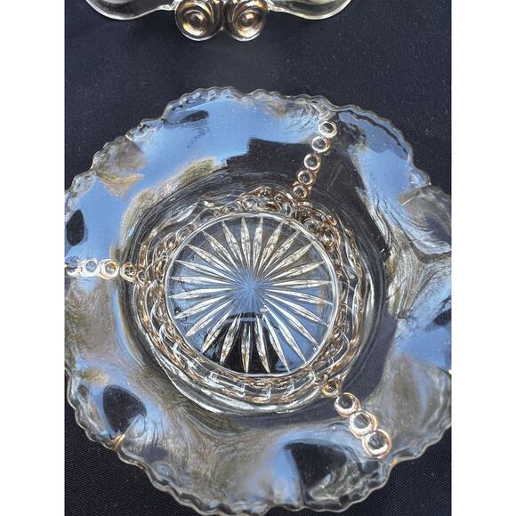 Antique EAPG Bead and Scroll- Set OfLarge Serving Bowl And 3 Small Berry Bowls - Picture 7 of 8